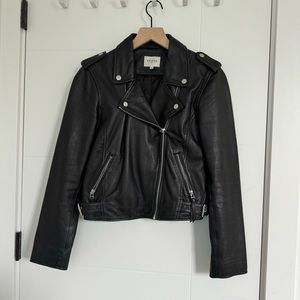 Sezane Zig Leather Jacket